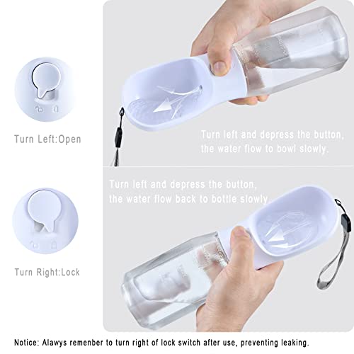 Dog Water Bottle with Food Container & Poop Bag Holder, Travel Water Bowl, Portable Pet Dispenser, Dog Stuff Accessories Items, Puppy Essentials Necessities for Yorkie Chihuahua Walking Hiking