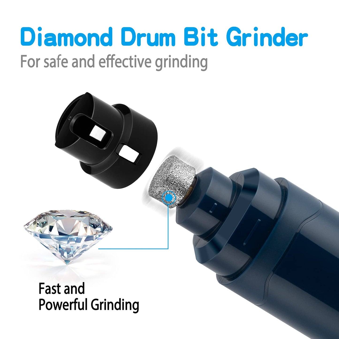 Casfuy Dog Nail Grinder Upgraded - Professional 2-Speed Electric Rechargeable Pet Nail Trimmer Painless Paws Grooming & Smoothing for Small Medium Large Dogs & Cats (Dark Blue)