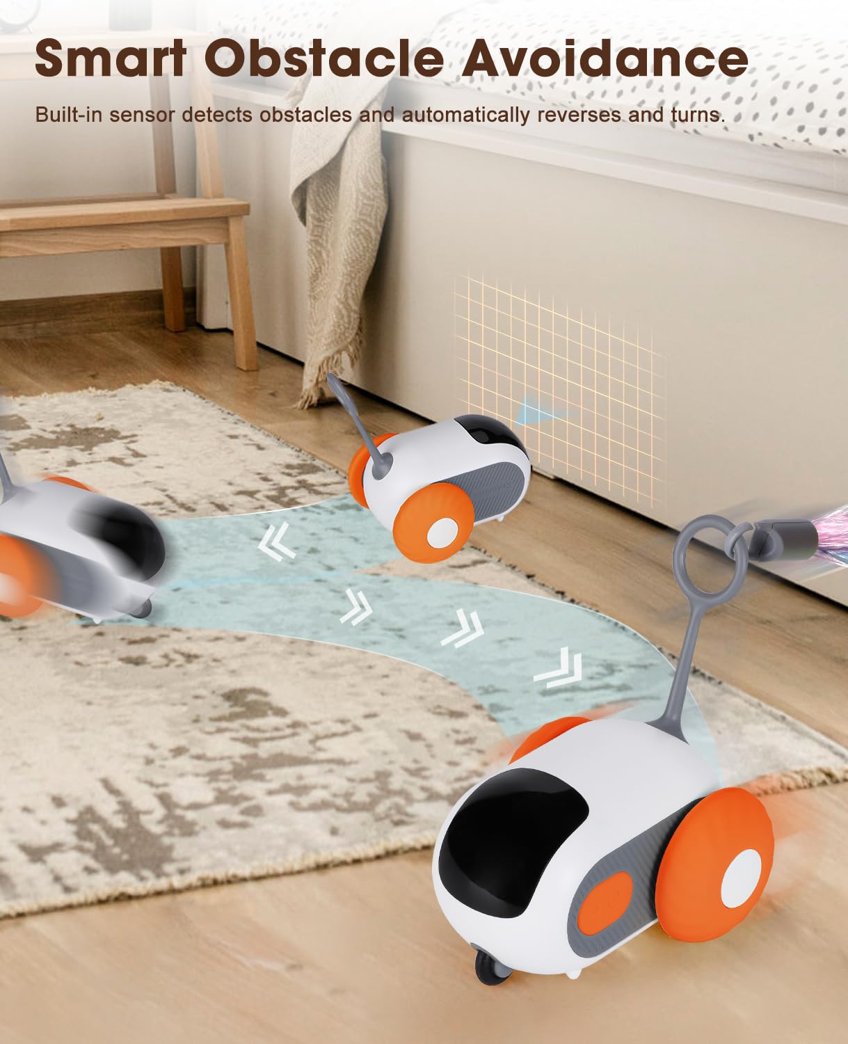 Cat Toys for Indoor Cats, Smart Interactive Cat Toy with Two-Speed Adjustment, Remote Control USB Rechargeable Automatic Cat Exercise Toys for Bored Indoor Adult Cats Kittens (Blue)