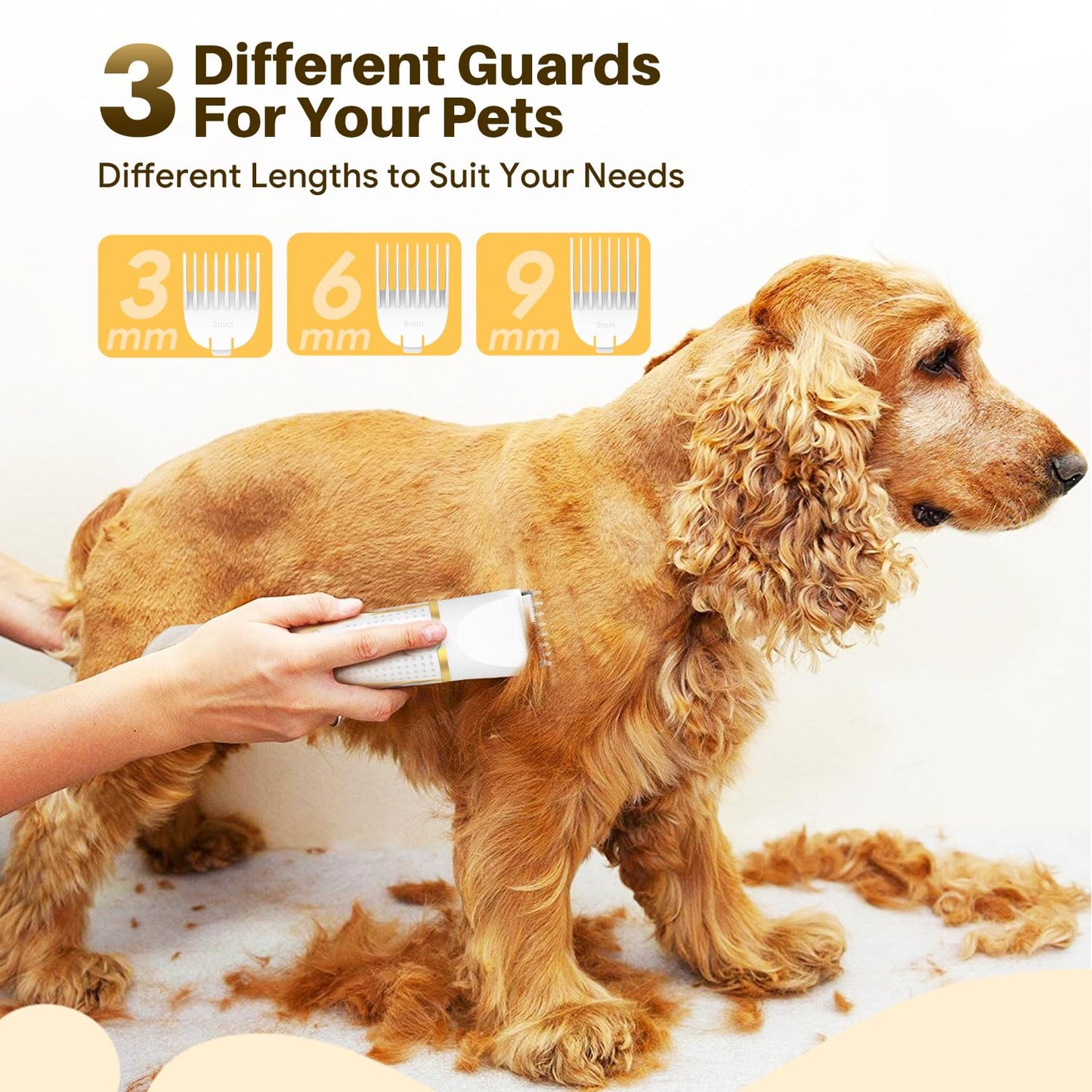 Small Dog Grooming Kit, 4 in 1 Electric Cordless Dog Paw Trimmer with Nail Grinder, Low Noise Dog Nail Trimmers, IPX7 Waterproof Small Dog Grooming Clippers for Paws, Ears, Face, Hip Hairl